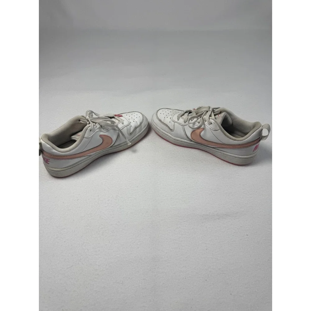 Athleisure Nike‎ 6.5Y Court Borough Low 2 White Sunset Pulse Sneakers DV5456-111